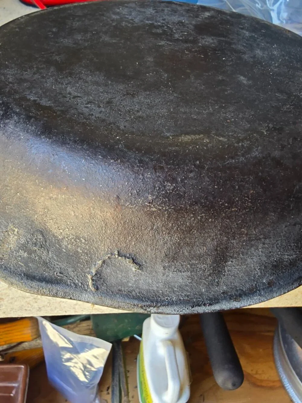 Vintage Wagner Ware Cast Iron Skillet Arched Logo Heat Ring As Is Restorers
